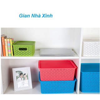 Giỏ Nhựa Đựng Đồ Có Nắp Cao Cấp