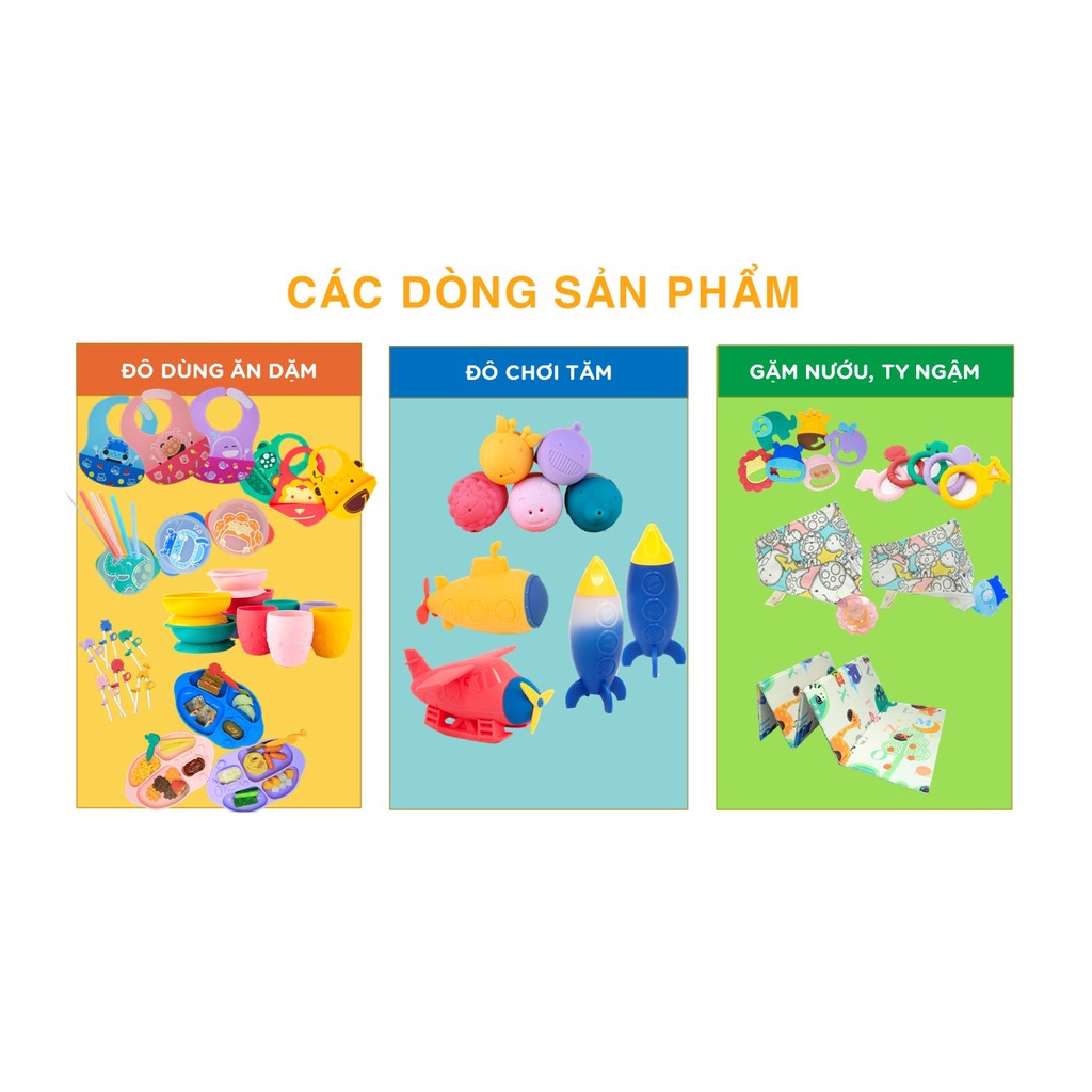 Yếm silicon ăn dặm cổ dán cao cấp an toàn cho bé từ 6 tháng Marcus & Marcus chính hãng - Marcus - Liin Shop