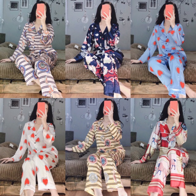 Đồ Bộ Pijama Satin Chân cao cấp - Tay Dài Quần Dài