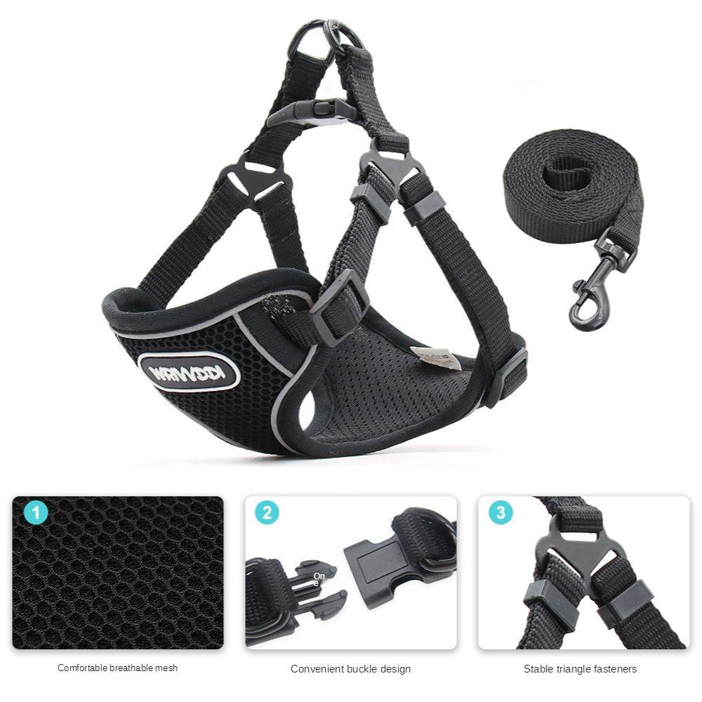 Dây Dắt Thú Cưng Đi Dạo Bằng Lưới Mềm Mại Thoáng Khí Siêu Bền Có Thể Điều Chỉnh