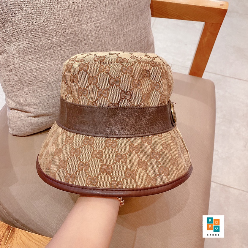 Mũ bucket gucci classic phối da - phong cách sang trọng - thời thượng