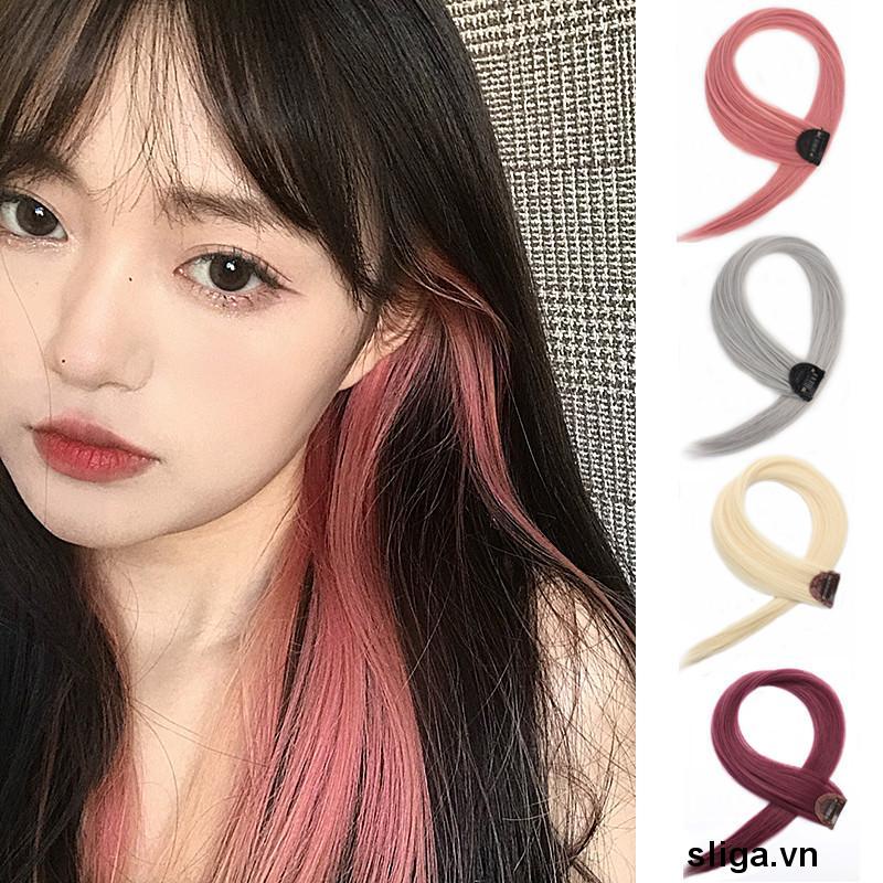 💖💖Tóc Giả Dạng Kẹp Thẳng Dài Màu Gradient Phong Cách Hàn Quốc