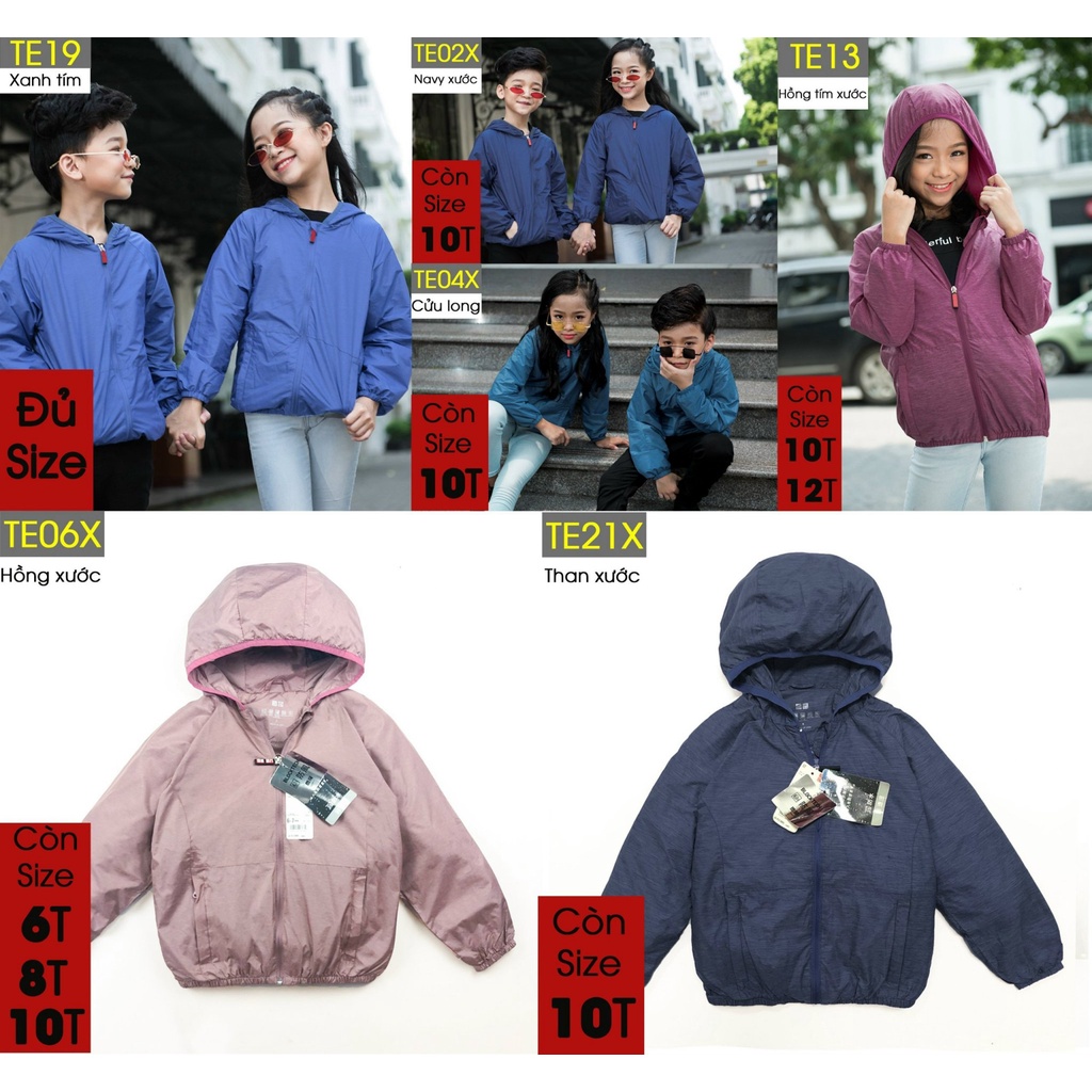 Áo gió trẻ em UNIQLO nam nữ siêu yêu chính hãng 2 lớp