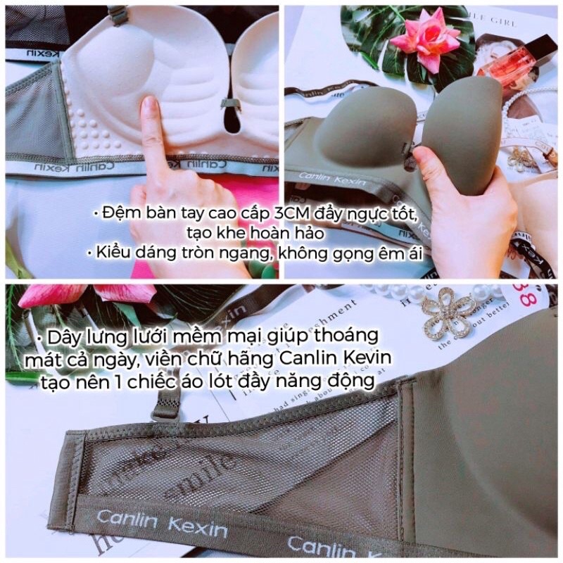[Áo Lót, Áo Ngực Su Đúc Calin Kexin Không Gọng Đệm Bàn Tay 3CM thông hơi - đẩy ngực siêu tốt, tạo khe có video thật