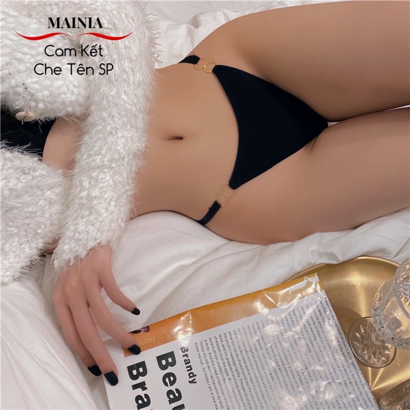 [ Có BIGSIZE 65Kg ] Quần Lót Su Lạnh Dây Hông Phối Khoen Tròn Sang Chảnh Phong Sexy Gợi Cảm Mainia Shop