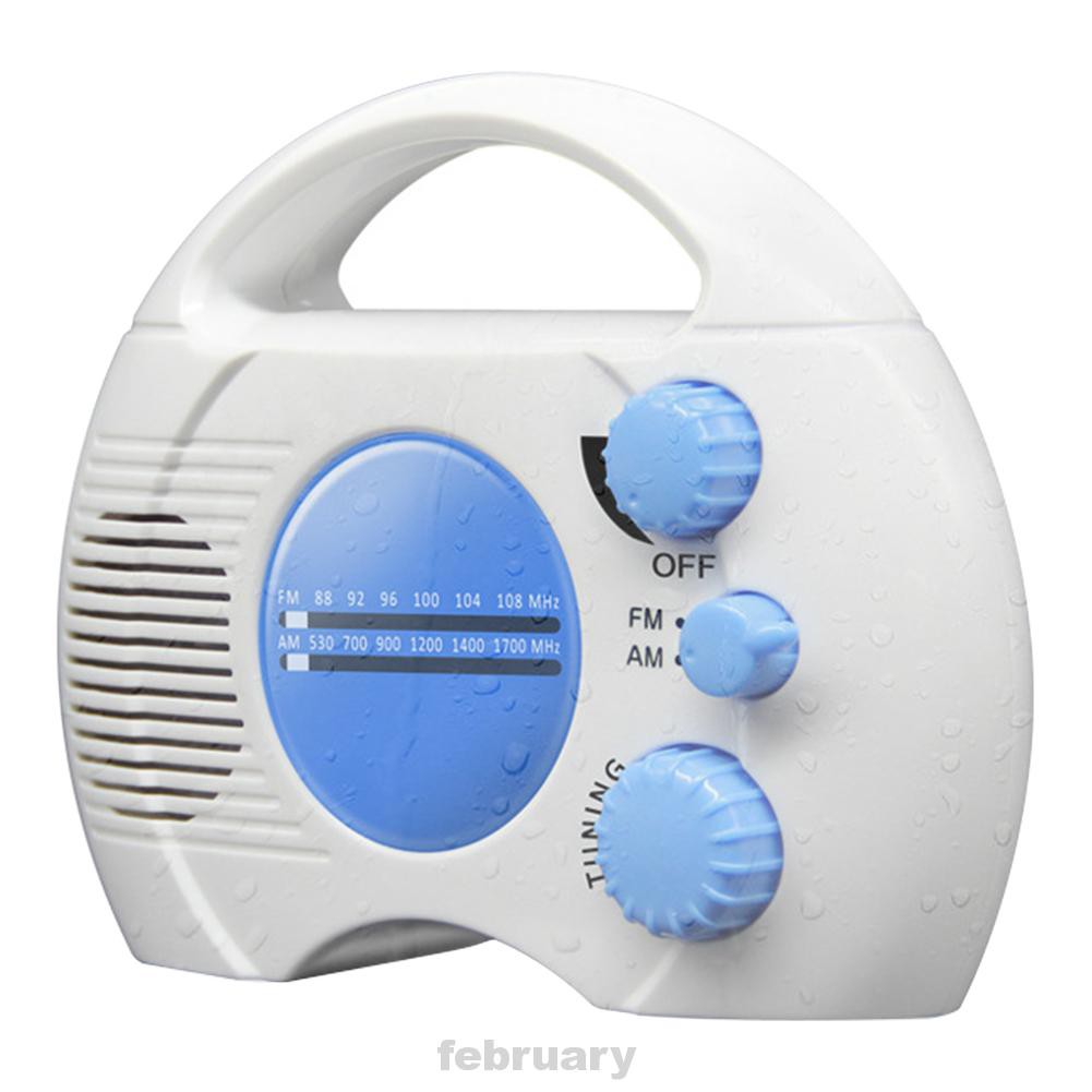 Home Gift Battery Operated ABS Music Hanging Audio AM FM Mini Portable Built In Speaker Bathroom Waterproof Shower Radio