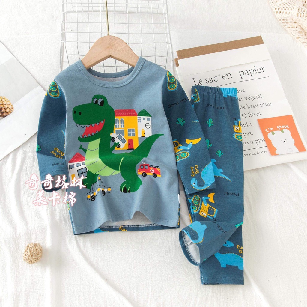 Đồ bộ bé trai quảng châu xuất hàn QIQI Quần áo trẻ em chất thun cotton cho bé trai từ