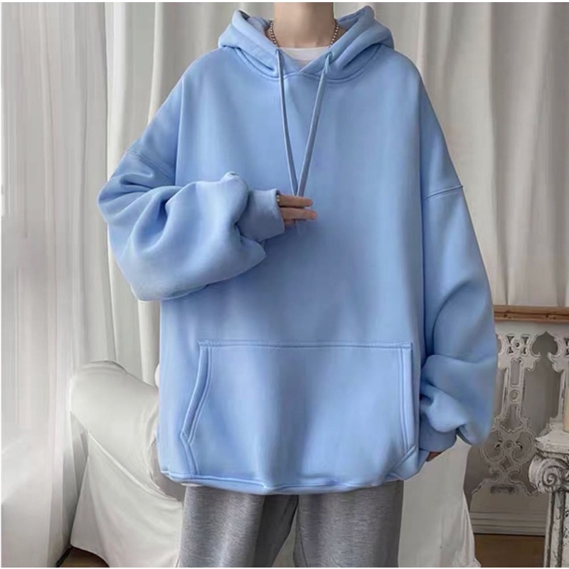 áo hoodie basic xanh