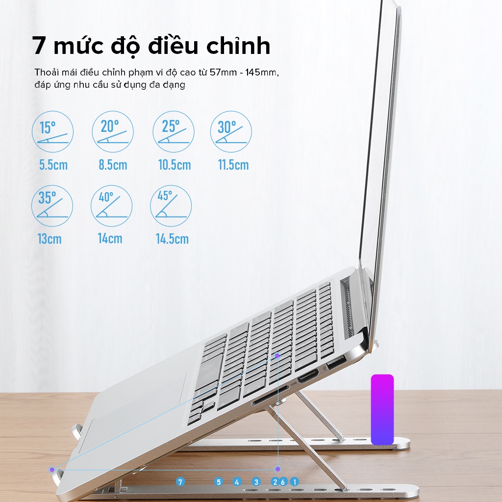 Giá Đỡ Laptop ROBOT RT-LS02 Dễ Dàng Gấp Gọn Hợp Kim Nhôm Cao Cấp Hàng Chính Hãng