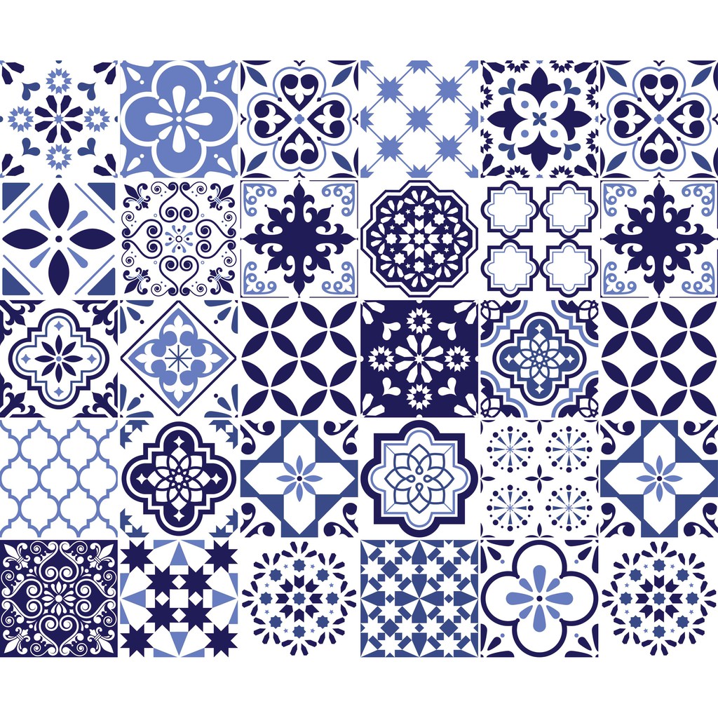 Decal Gạch Bông C31 - Set 30 ô 20x20cm - Decal Dán tường, Dán bếp, Trang trí nhà cửa - Viet Decor