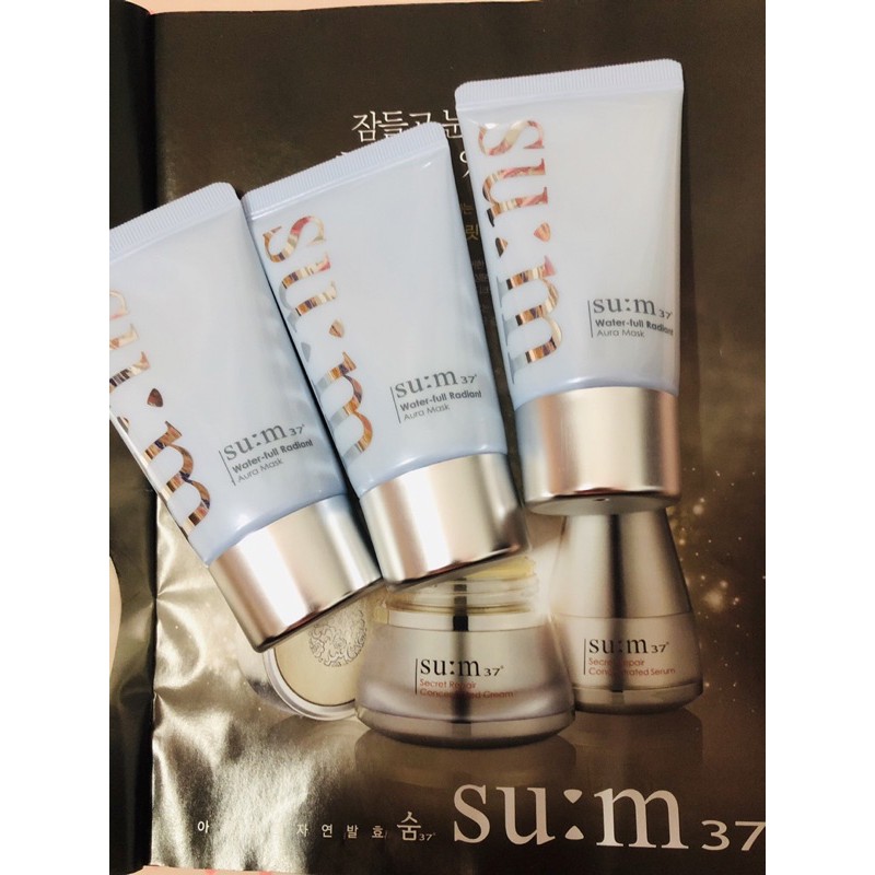 (Dưỡng Trắng Kiềm Dầu] Mặt Nạ ủ Trắng Ngọc Trai Sum 37 Water Full Radiant Aura Mask Dưỡng Trắng Làm Sạch Da Tẩy Da Chết | BigBuy360 - bigbuy360.vn