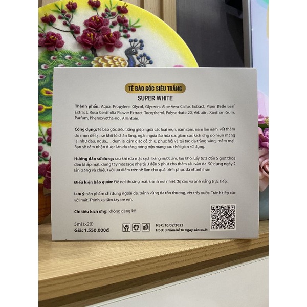 Tế Bào Gốc Siêu Trắng SUPER WHITE Loại 1 Nắp Trắng