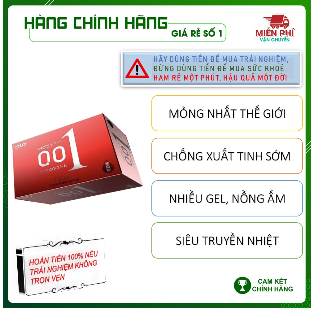 [ MỎNG NHƯ KHÔNG ] Bao cao su siêu mỏng 0.01 OLO - Kéo Dài Thời Gian. cuộc yêu bất tận