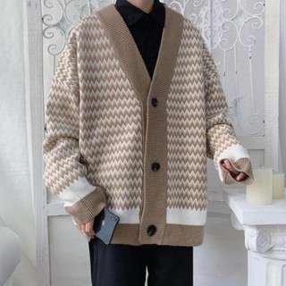 Áo khoác Cardigan nam hoạ tiết sọc zigzag style Hàn Quốc