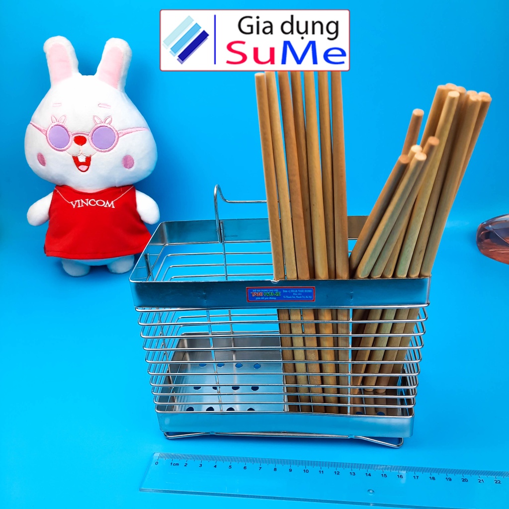 Ống đựng đũa 2 ngăn Inox 304 chất lượng