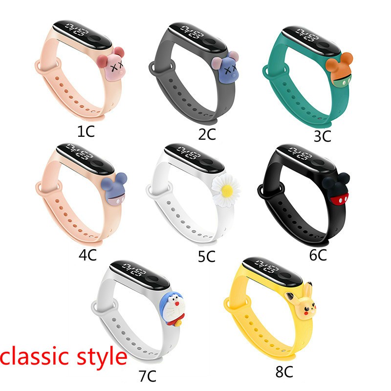 Vòng đeo tay đồng hồ chống thấm nước hình gấu bông Mi3 LED