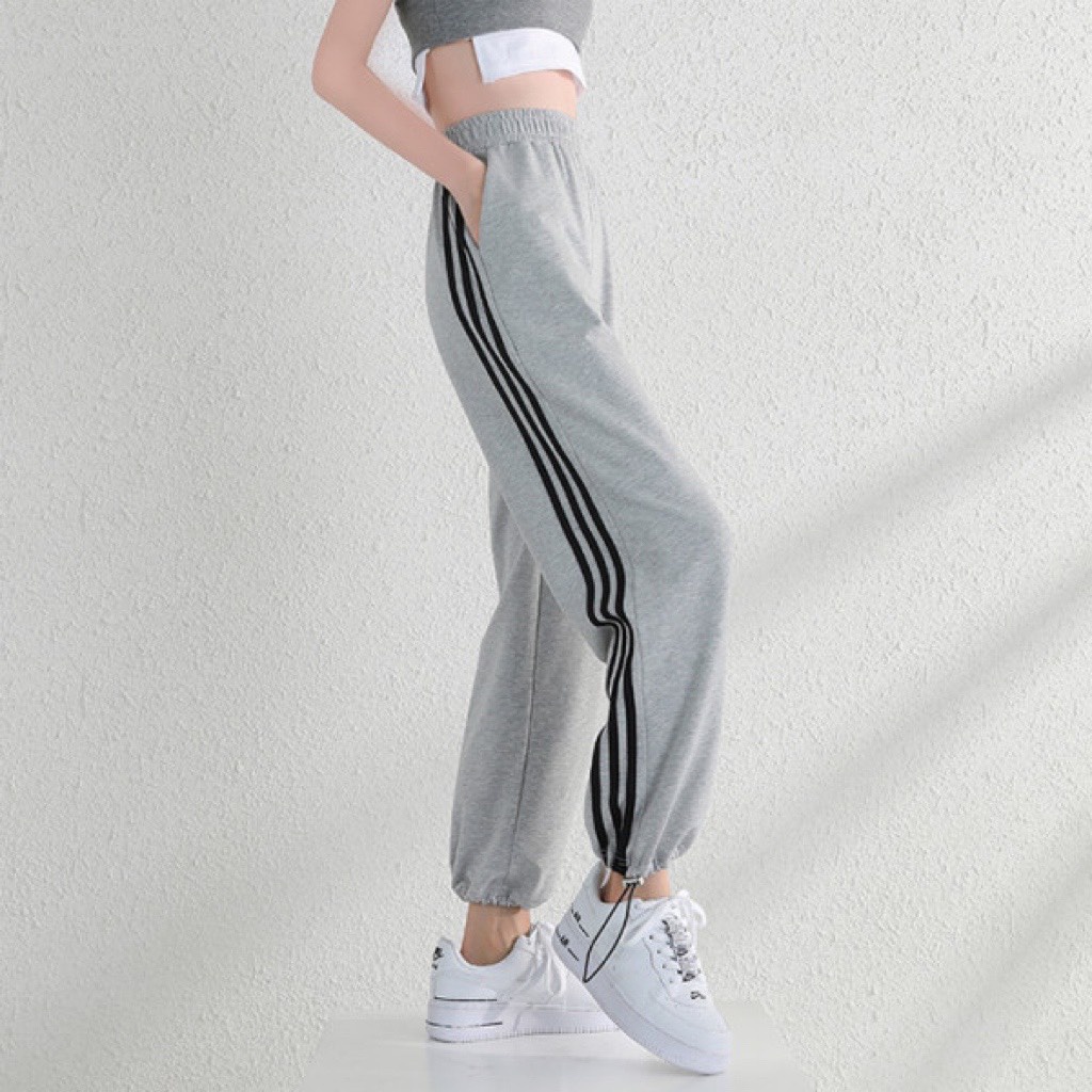 Quần Jogger Unisex Quần Thể Thao Có Sọc Bo Gấu Dora Style