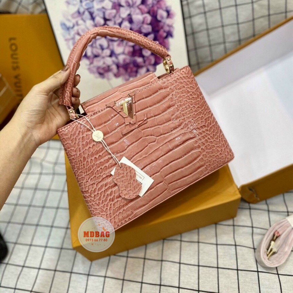Túi Xách Nữ - Túi lv Công Sở Da Rắn Có Dây Đeo Chéo Fullbox