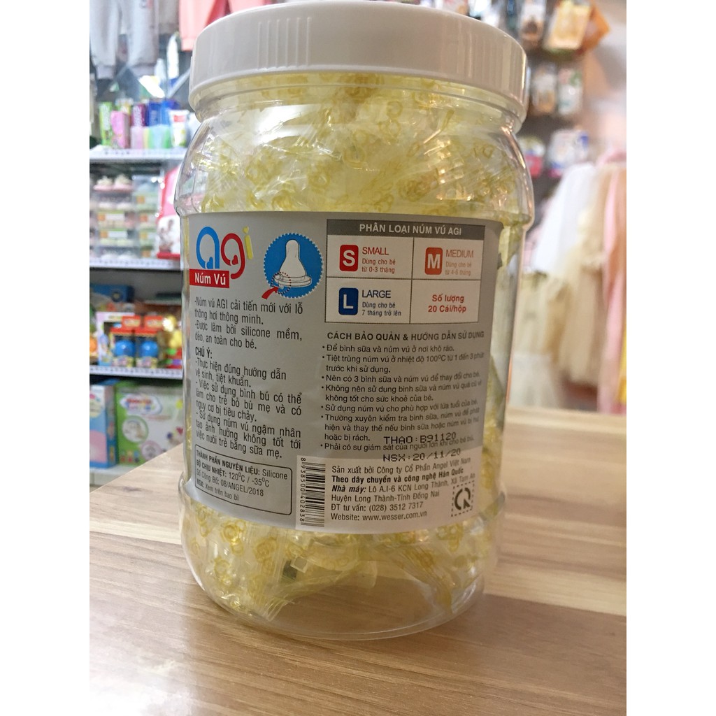 Núm ty thay thế bình agi cổ nhỏ size M/L