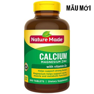 Viên uống bổ sung canxi Nature Made Calcium Magnesium Zinc 300 viên
