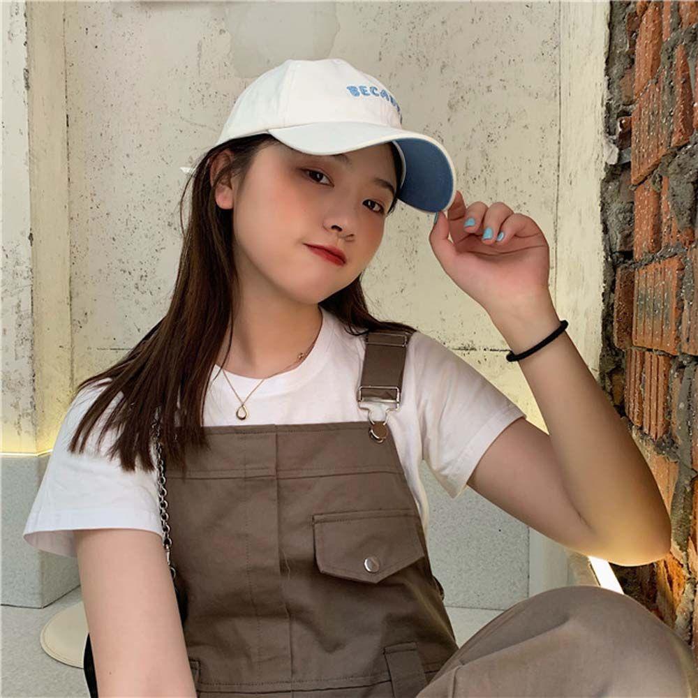 Mũ Lưỡi Trai Cotton Vành Cong Thêu Chữ Phong Cách Thể Thao Dành Cho Nữ