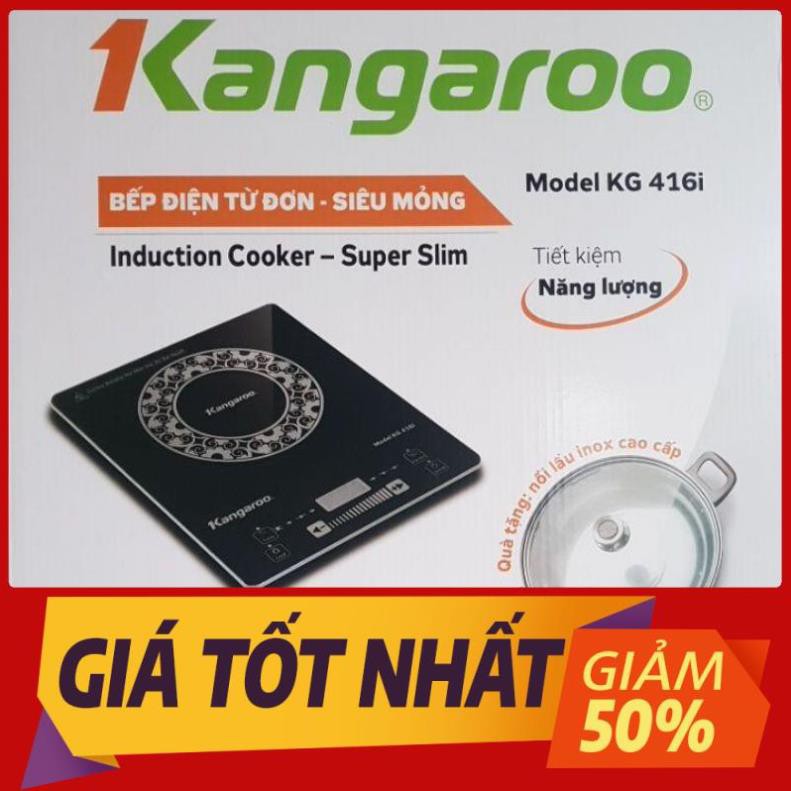 Bếp điện từ đơn cảm ứng mặt kính cường lực Kangaroo KG416i - Hàng chính hãng
