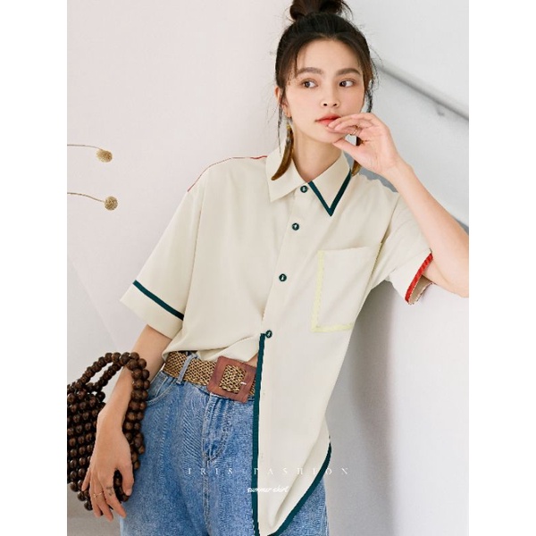 【Hàng sẵn - Original】Iris Fashion IS003 rainbow shirt áo sơ mi