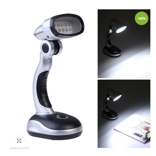 Đèn pin bàn 12 led đa năng, Đèn bàn đọc sách có thể điều chỉnh góc dùng cho làm việc (không kèm pin)