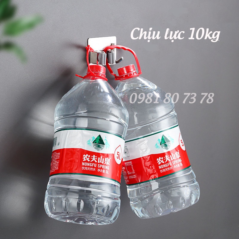 Móc treo chổi, cây lau nhà dán tường inox 304