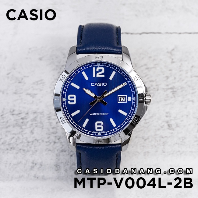 Đồng hồ nam dây da Casio chính hãng Anh Khuê MTP-V004L-2BUDF (41mm)
