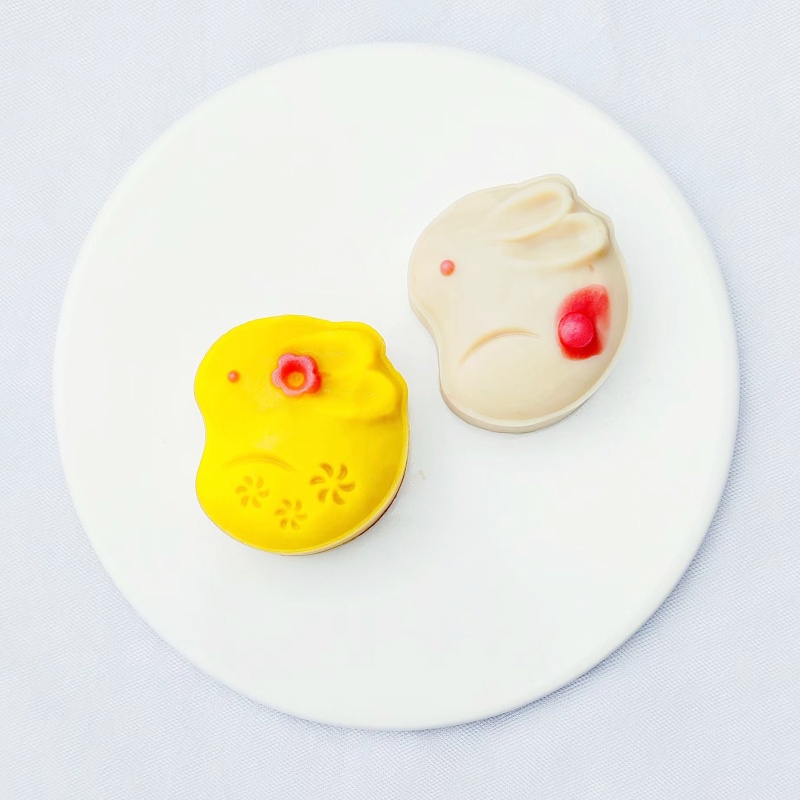 Khuôn Nhấn Bánh Trung Thu Hình Thỏ Bunny Vùng Chữ Zone