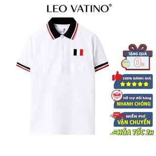 Áo thun Polo nam Galvin cổ bẻ thêu cờ Pháp tay ngắn lỡ PLGV56T - Leo Vatino