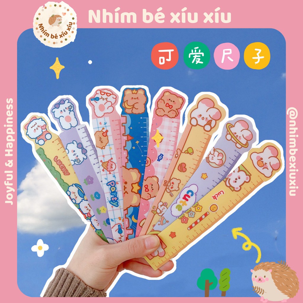 Thước kẻ mềm 15cm nhiều hình dễ thương