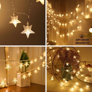 Dây đèn led ngôi sao 3m/5m/6m/10m đèn nhỏ xinh trang trí phòng ngủ, treo hình siêu dễ thương