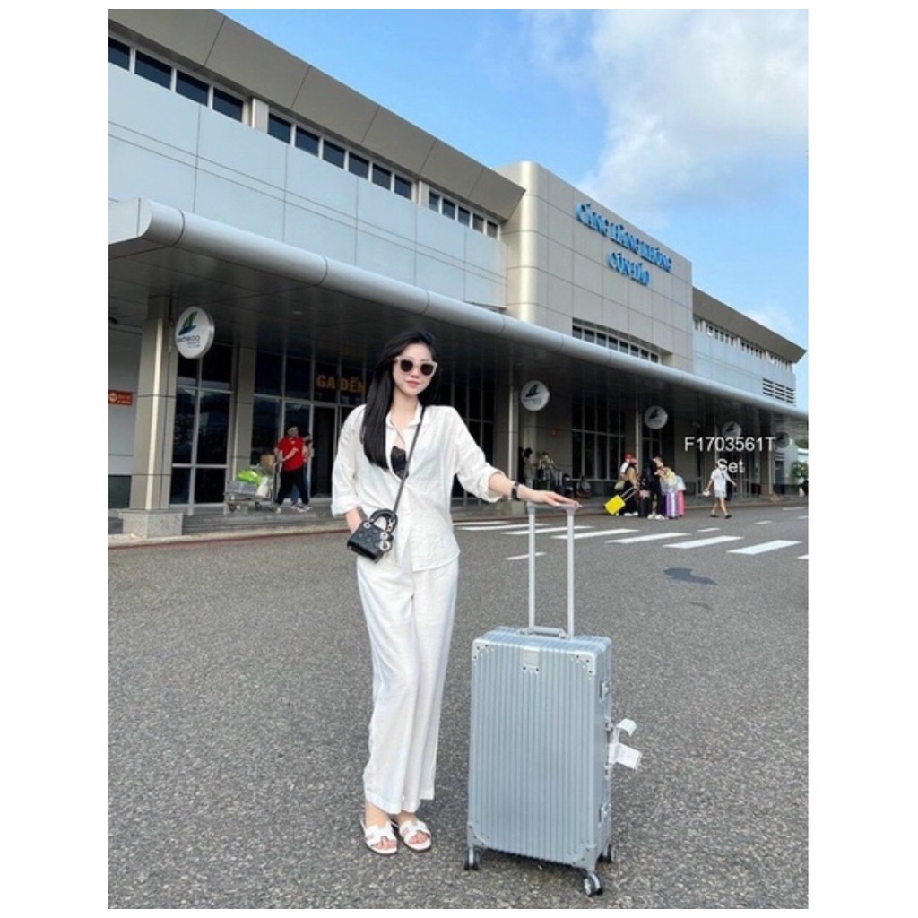 Sét bộ đũi trắng dài tay nắp túi - SHOP THƠM PHẠM