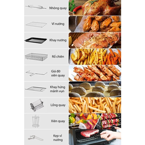 Lò nướng kiêm nồi chiên không dầu UNIE Q37- 25lit