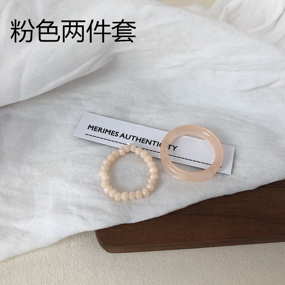 Bộ 2 Nhẫn Hợp Kim Đính Đá Xinh Xắn