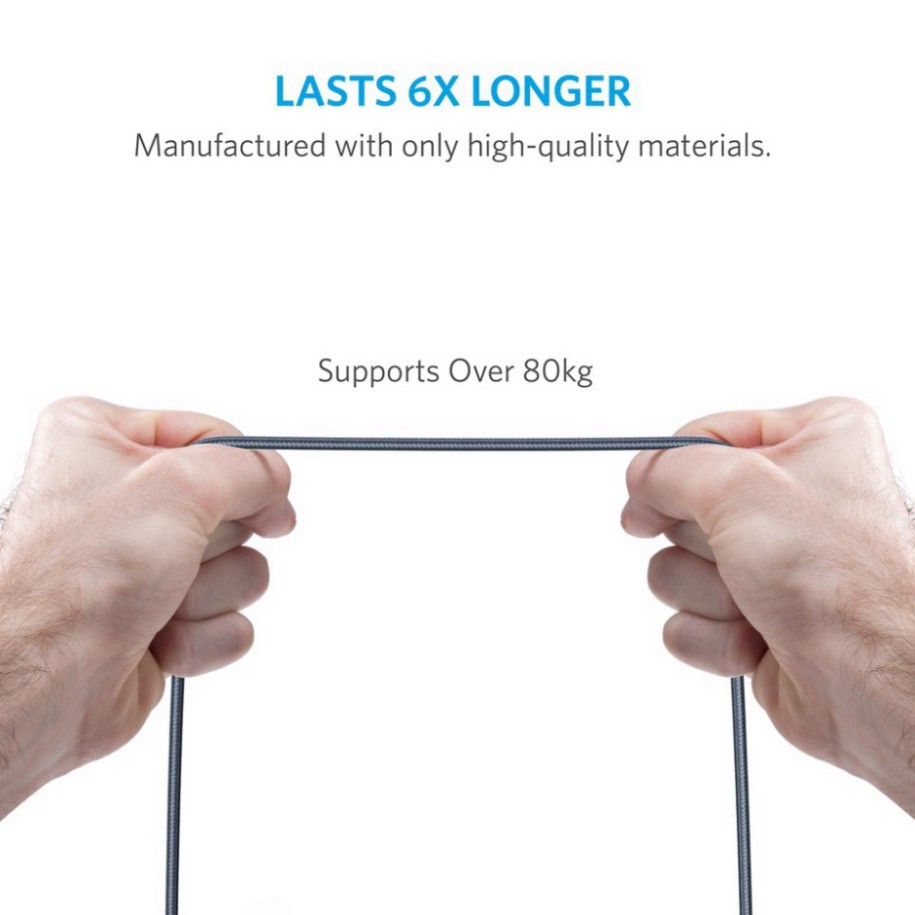 Cáp sạc Lightning Anker Powerline+ A8121 Dài 0.9m và 1.8m cho iPhone 8/ 8 Plus/ X/ Xs / Xr / Xs Max