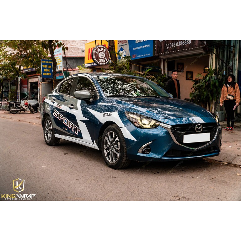 Decal tem sườn xe Mazda 3 - Decal cao cấp chính hãng 3 lớp