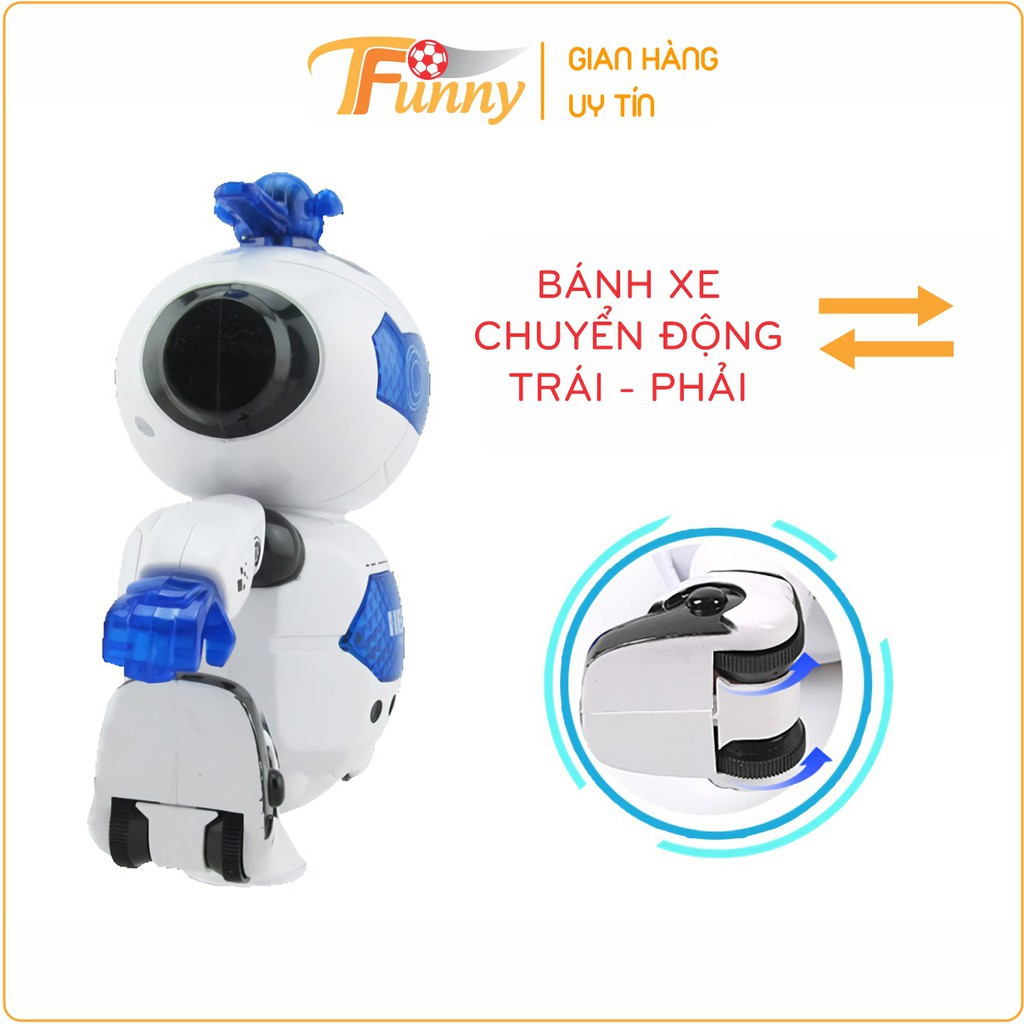 Robot Nhảy Múa Cao Cấp, Robot Xoay 360 Độ Cho Bé, T Funny, Nhựa ABS Bền Bỉ, An Toàn, Phát Nhạc, Có Đèn, Pin AAA