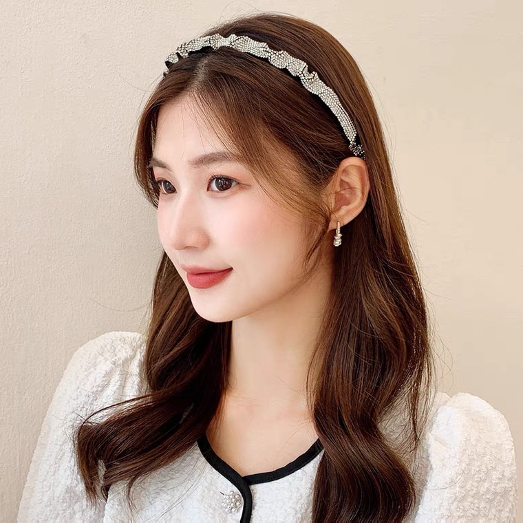 Băng Đô Cài Tóc Đính Đá Pha Lê Toàn Diện Phong Cách Retro Mùa Hè Cho Nữ