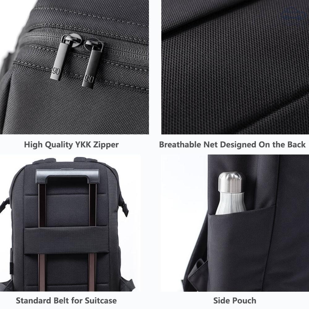 TOP Xiaomi 90 Fun Backpack 15.6 Inch Laptop Computer Bag Level 4 Water Repellent Business Travel Knapsack Leisure Casual