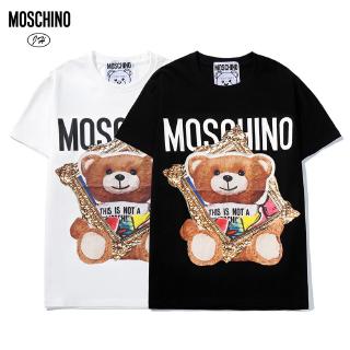 Áo Thun Tay Ngắn In Hình Gấu Moschino Trẻ Trung