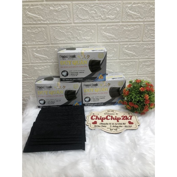 (Giá rẻ) Hộp Khẩu trang 4 lớp màu đen siêu hiếm hộp 50 cái | BigBuy360 - bigbuy360.vn