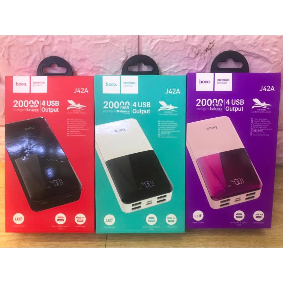 Pin Sạc Dự Phòng Hoco J42A 20000mAh có LCD - chính hãng HOCO