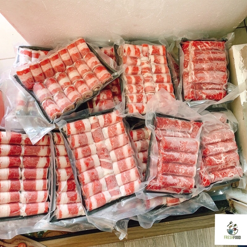 Ba chỉ bò Mỹ cuộn, dải - vỉ 500gr Giao nhanh HCM