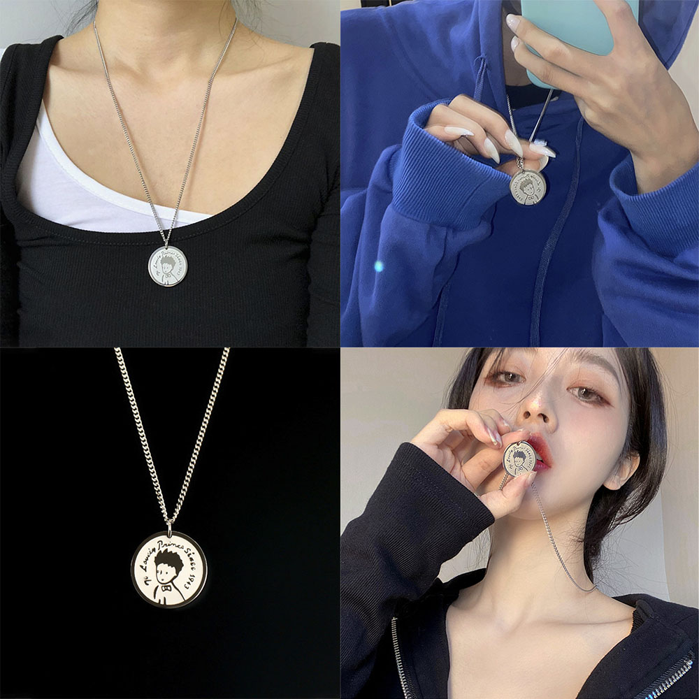 vòng cổ Dài Mặt Tròn Thời Trang Cho Cặp Đôi