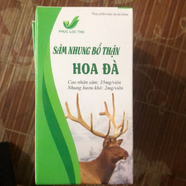 Viên uống sâm nhung bổ thận , tăng sinh lý nam , giảm tiểu đêm  HOA ĐÀ- hộp