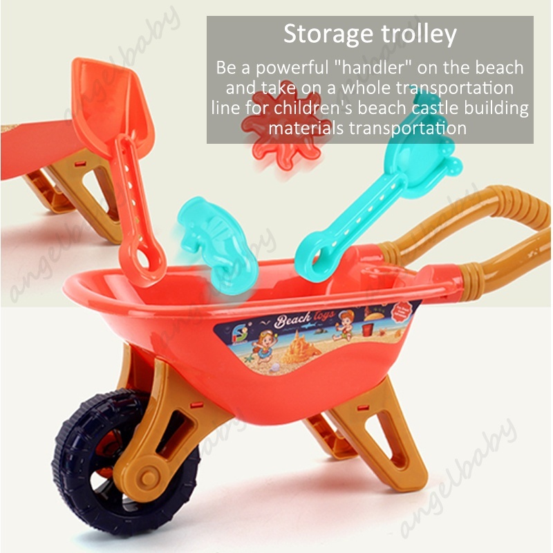Bộ 6 Bé ngoài trời đồ chơi trên bãi biển xe xúc cát đồ chơi xẻng chơi cát bộ dụng cụ