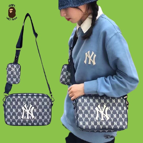 [Best Quality] Túi đeo chéo NY MLB, Túi NY chất liệu Canvas 2 màu Xanh, Nâu, Túi lớn kèm túi nhỏ BapeVN | WebRaoVat - webraovat.net.vn